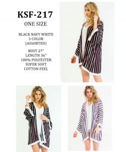 6 Pieces  Fashion Stripes Kimono KSF-217
