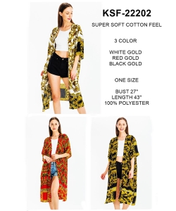 Package of 6 Super Soft Cotton Feel Kimono KSF-22202