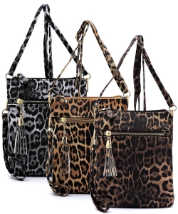 Package of 6 Pieces Leopard Crossbody Bag LE022