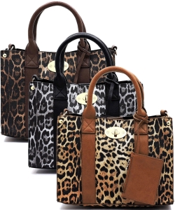 Package of 6 Pieces Leopard 3-in-1 Boxy Satchel LE061PP
