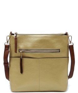 Fashion Zip Pocket Crossbody Bag LQF038-Z PEACH