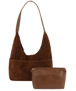 Suede 2-in-1 Shoulder Bag Hobo LSU003