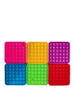 Pack of 12 Pieces Fashion Rectangle Color Stress Reliever Toy MS-04