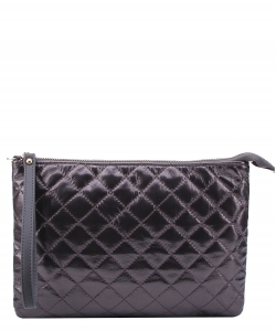 Quilted Clutch Crossbody Bag NY103 GUNMETAL