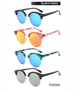 1 Dozen Pack Designer Inspired Women’s Polarized Fashion Sunglasses P26004