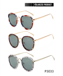 1 Dozen Pack Designer Inspired Women’s Polarized Fashion Sunglasses P3033PP