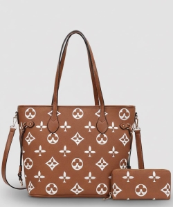 2in1 Design Print Tote Bag Wallet Set 3C-8608W
