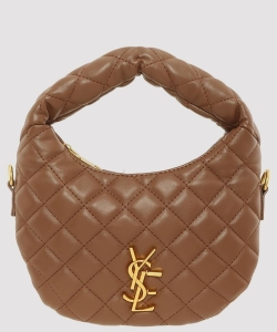 Diamond Quilted Boxy Crescent Crossbody Bag P6910