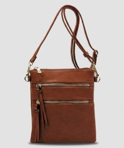 Functional Multi Pocket Crossbody Bag 80808A BROWN