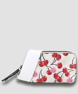 Cherry Print Textured Crossbody Bag P8YT-1026