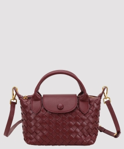 Woven Top Handle Crossbody Satchel Bag PB1767