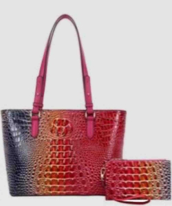 2in1 Croc Tote Handbag With Wallet PCE-1287L