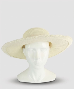 Fray Edge Lace Bow Sun Hat PEWB149