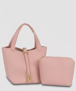 Fashion Buckle Flap 2-in-1 Bucket Bag PEWB378