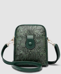 Embossed Flower Western Crossbody Bag PGMS-5006