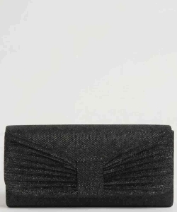 Glitter Bow Pleated Clutch PGMS-5024