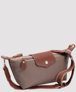 Nylon & Vegan Leather Flap Crossbody Bag PHM787L