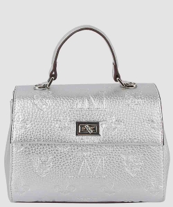 Embossed Monogram Top Handle Flap PLMR002