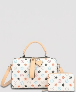 2In1 Pattern Design Handle Duffel Bag With Wallet Set PLY-8887-A