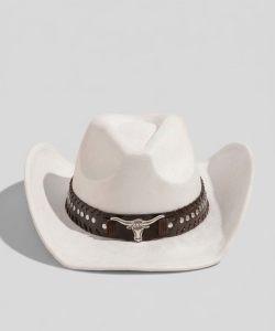 Studded Western Bull Head Strap Cowboy Hat PMMT9700