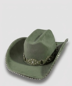 Vegan Leather Studded Western Cowboy Hat PMMT9884
