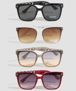 Metallic Accent Thin Frame Square Sunglasses Set PMP250141AP