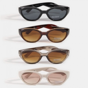 Retro Oval Cat Eye Chunky Frame Sunglasses PMP25029SD-AP