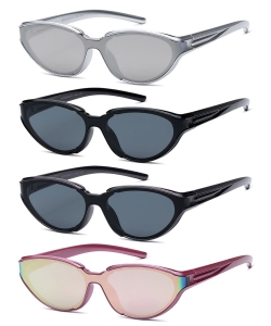 Ultra-Modern Sculpted Cat-Eye Sunglasses PMP25035SD-RV