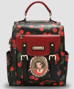 Cherry Lips Black Backpack PNK13114