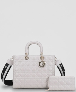 2in1 Quilted Patent Satchel Bag POR-9167W-1