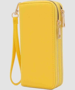 Fashion Double Zip Around Wallet Wristlet PWU0012