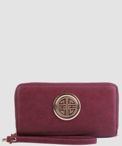 Fashion Logo Double Zip Around Wallet Wristlet PWU0012L