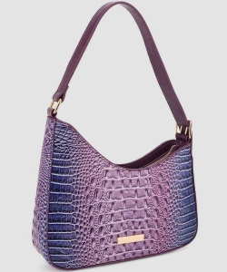 Shaped Croc Embossed Shoulder Bag PZZW-5316-C