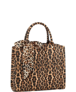 Fashion Quilted Leopard Scarf Satchel QF0031 LEOPARD