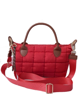 Quilted Nylon Satchel Crossbody Bag QP782
