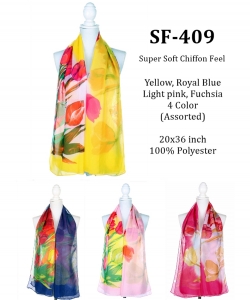Package of 12 Pieces Super Soft Chiffon Feel  Scarf SF-409