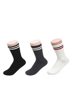 12 Pairs Striped Crew Socks SO320017