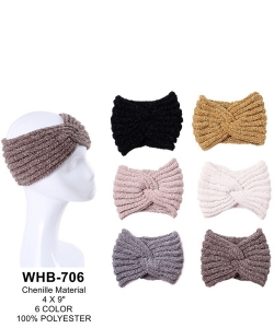 Wide Chunky Knit Twisted Turban  WHB-706