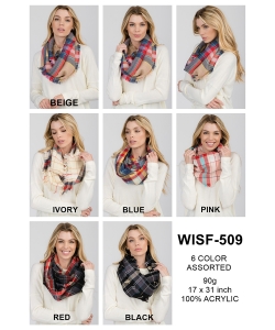 1 Dozen Assorted Color Infinity Scarf  WISF-509