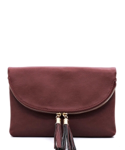 Women's Envelop Clutch Crossbody Bag With Tassels Accent WU075
