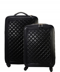 2 IN 1 Quilt Design Luggage Bag XC-7178 Black
