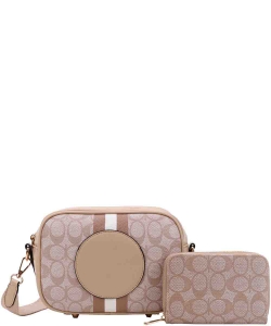 2in1 Oval Print Crossbody Bag with Wallet XFT-9102-A