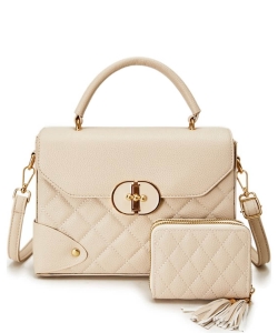 Fashion Top Handle Flap 2-in-1 Satchel Set XNR24818M2