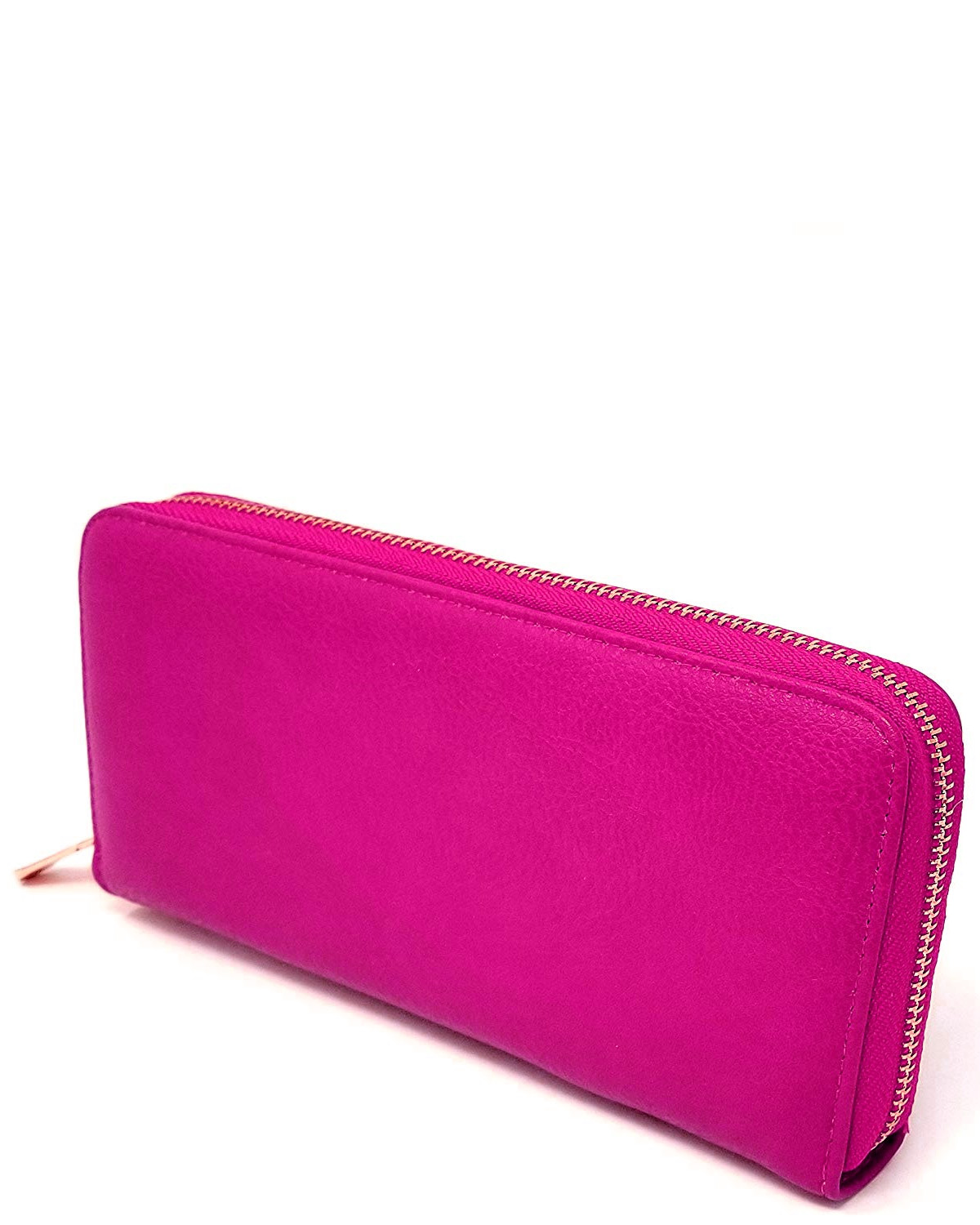 Solene Women's Clutch Faux Leather Zipper Purse Credit Card Wallets ...